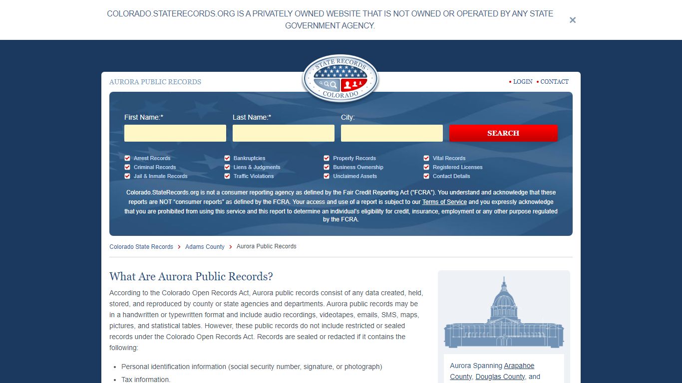 Aurora Arrest and Public Records | Colorado.StateRecords.org